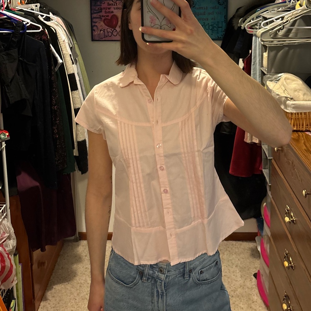 BRAND NEW Motel Rocks Wilmot Blouse in light pink poplin